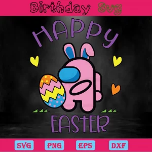 Among Us Happy Easter Day Clipart, Scalable Vector Graphics Invert