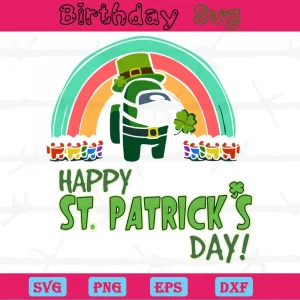 Among Us Happy St Patricks Day Clipart, Svg Files