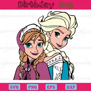 Anna And Elsa Frozen Png, Graphic Design