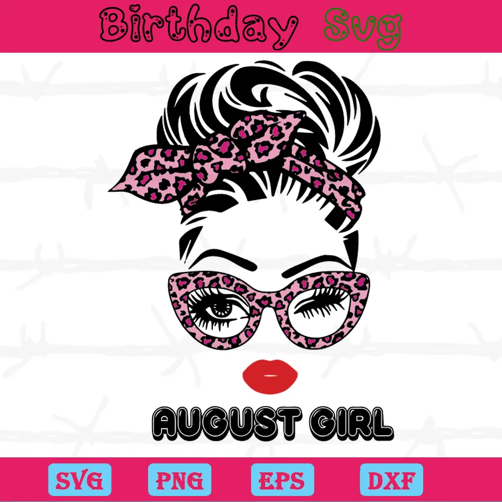 August Girl Transparent Background Birthday Clipart, Svg Designs