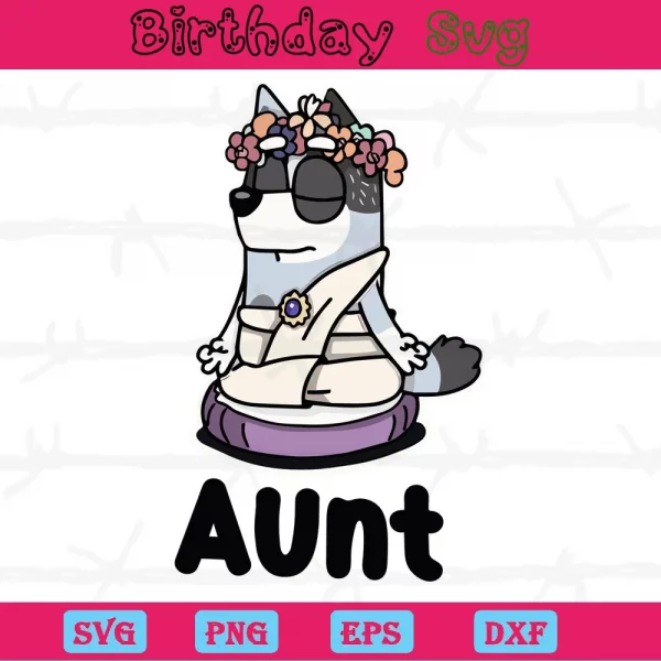 Aunt Bluey Png, Transparent Background Files