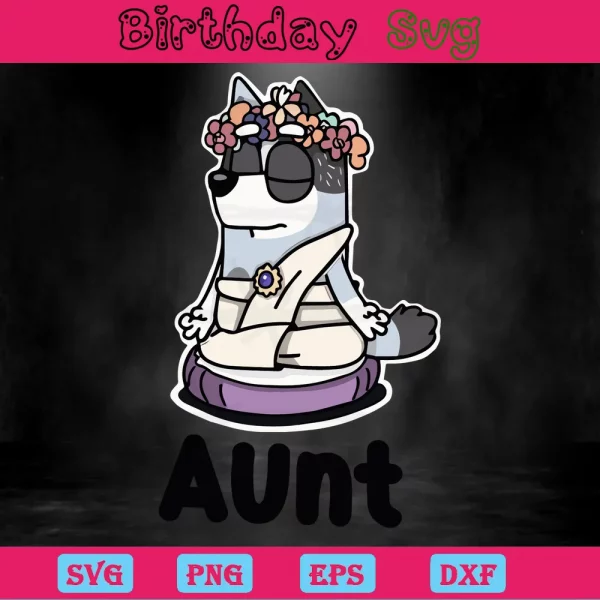 Aunt Bluey Png, Transparent Background Files Invert