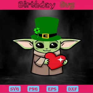 Baby Yoda St Patricks Day Clipart, Svg Png Dxf Eps Designs Download Invert