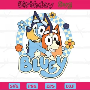 Bluey And Bingo, Svg Png Dxf Eps Digital Download Invert