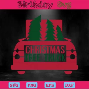 Christmas Truck Clipart, Svg Png Dxf Eps Designs Download Invert