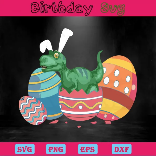 Dinosaur Happy Easter Egg Clipart, Svg Png Dxf Eps Digital Download