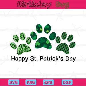 Dog Paw St Patrick'S Day Clipart, Premium Svg Files