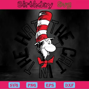 Dr Seuss Cat In The Hat, Svg Png Dxf Eps Invert