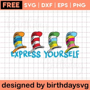 Express Your Self Dr Seuss Hat Free Svg