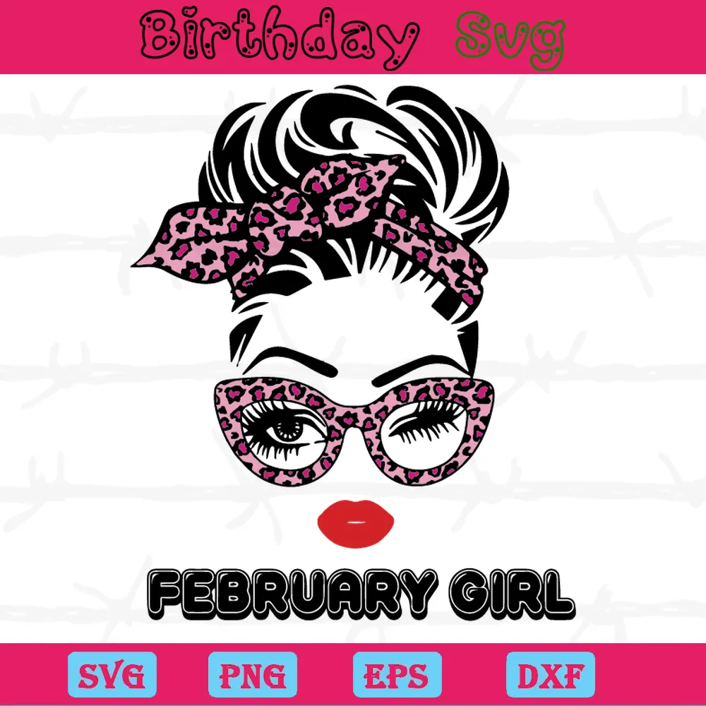 February Girl Clipart Birthday Images, Svg File Formats