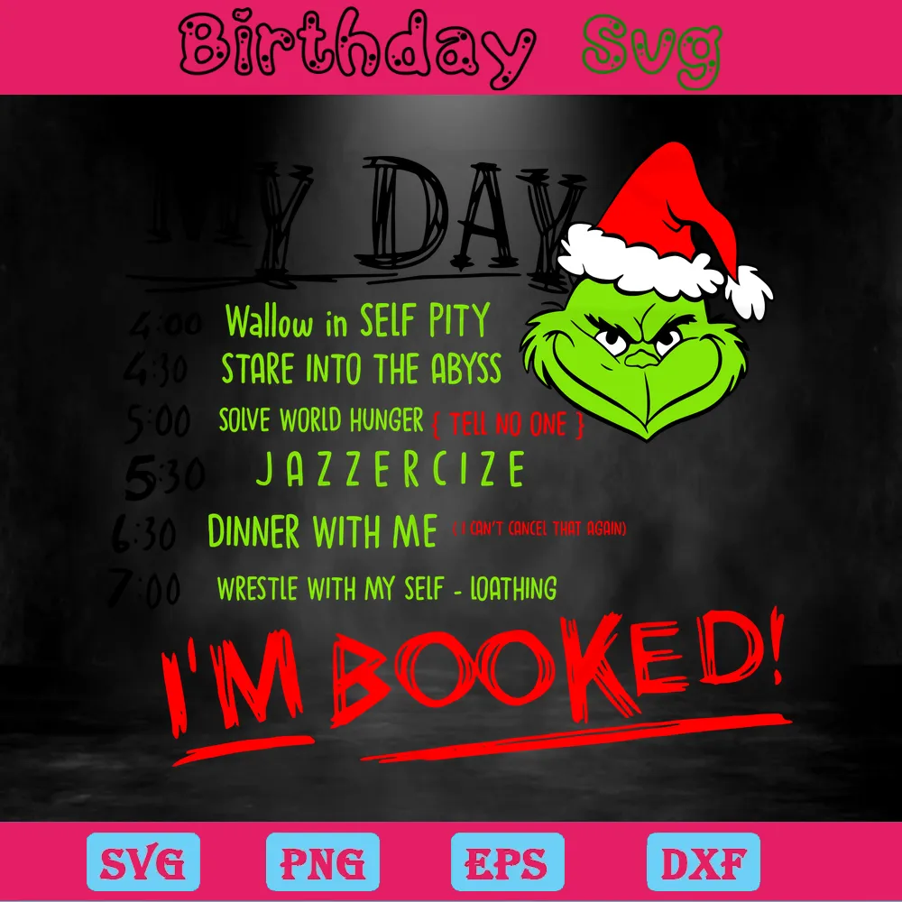 Grinch My Day, Svg Png Dxf Eps Designs Download Invert
