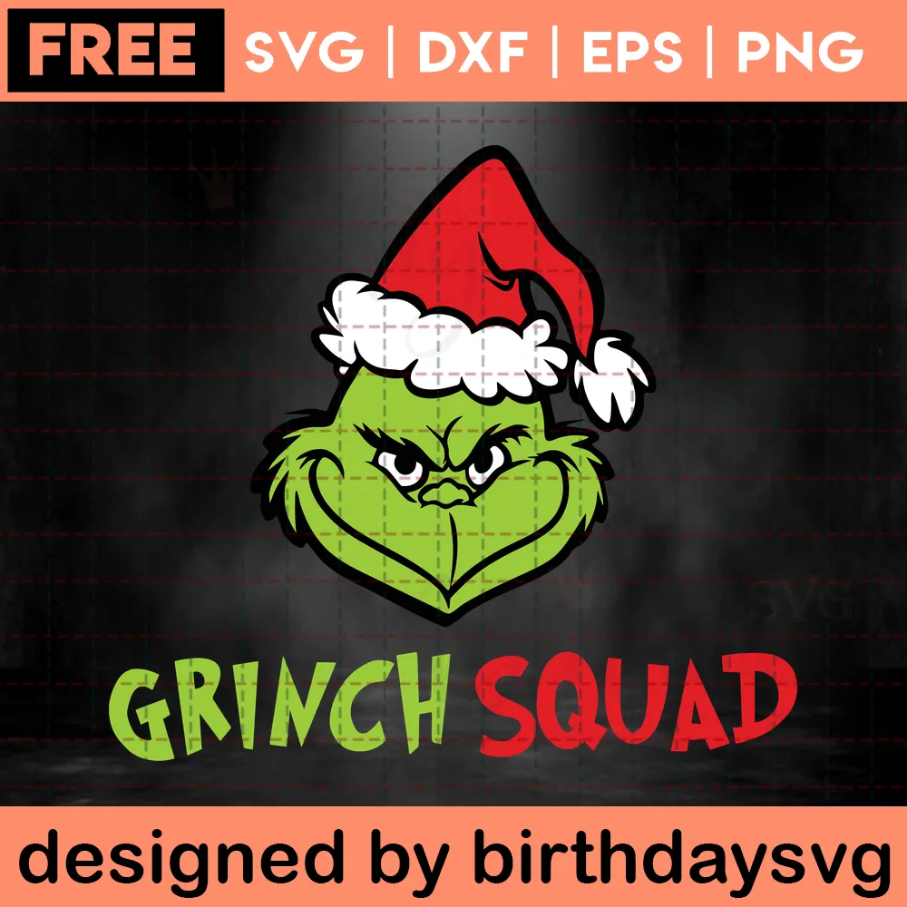 Grinch Squad Svg Free Invert