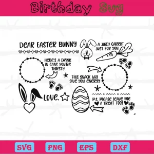 Happy Easter Black And White Clipart, Vector Files