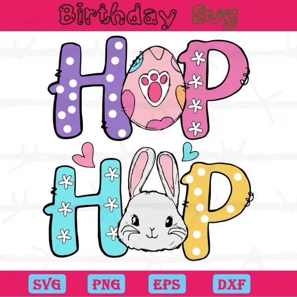 Hop Hop Clipart For Happy Easter, Digital Files