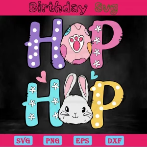 Hop Hop Clipart For Happy Easter, Digital Files Invert
