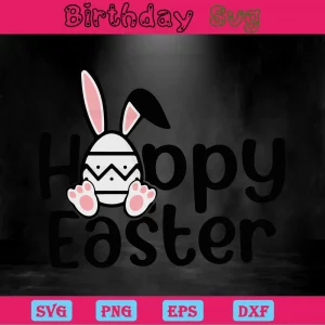 Hoppy Easter Clipart, High-Quality Svg Files Invert
