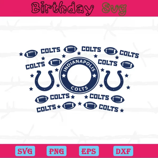Indianapolis Colts Starbucks Cup Wrap, Svg File Formats