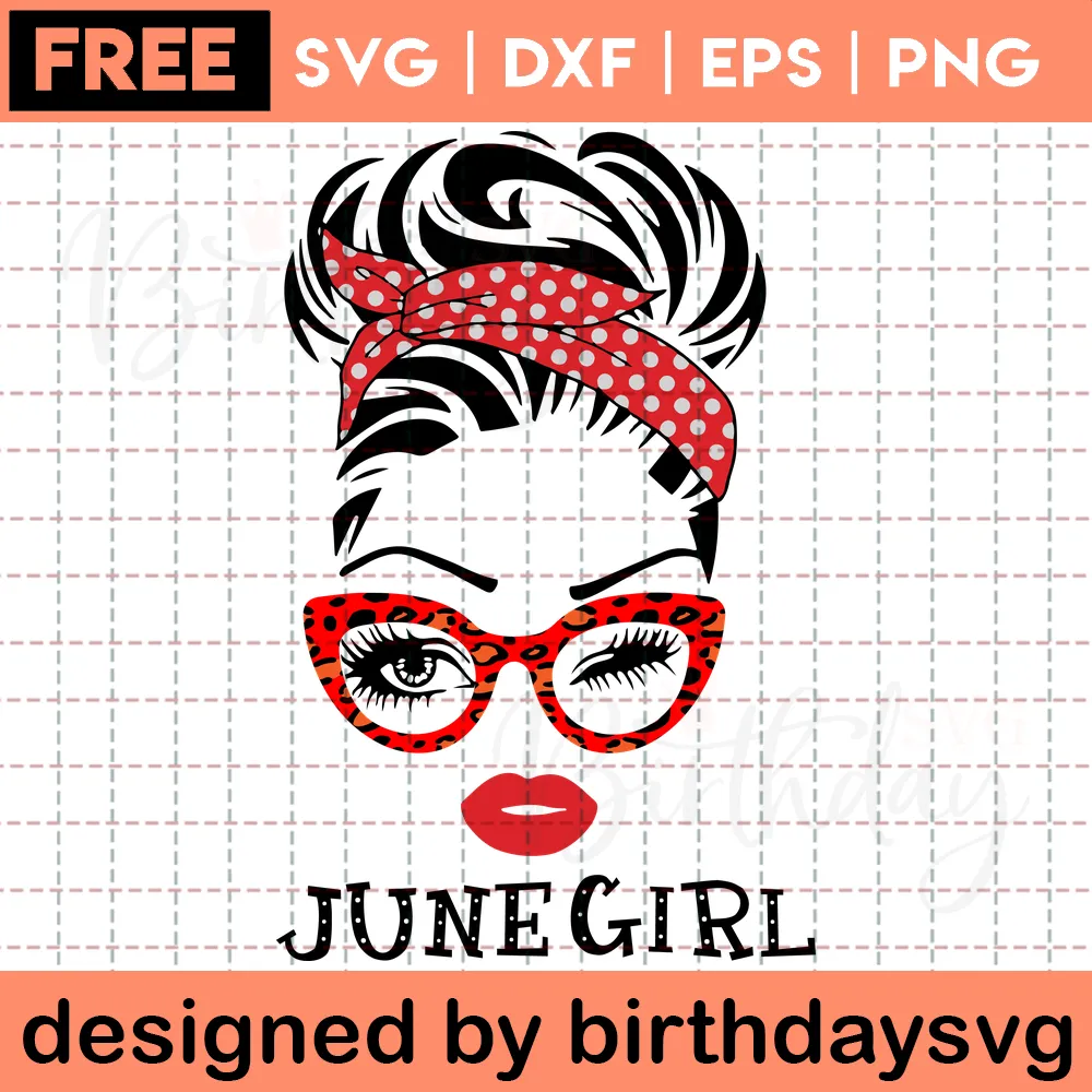 June Girl Wink Eye Clipart Free Birthday, Graphic Design