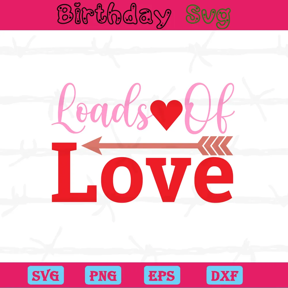 Load Of Love Cute Happy Valentines Day Clipart, Vector Svg Invert
