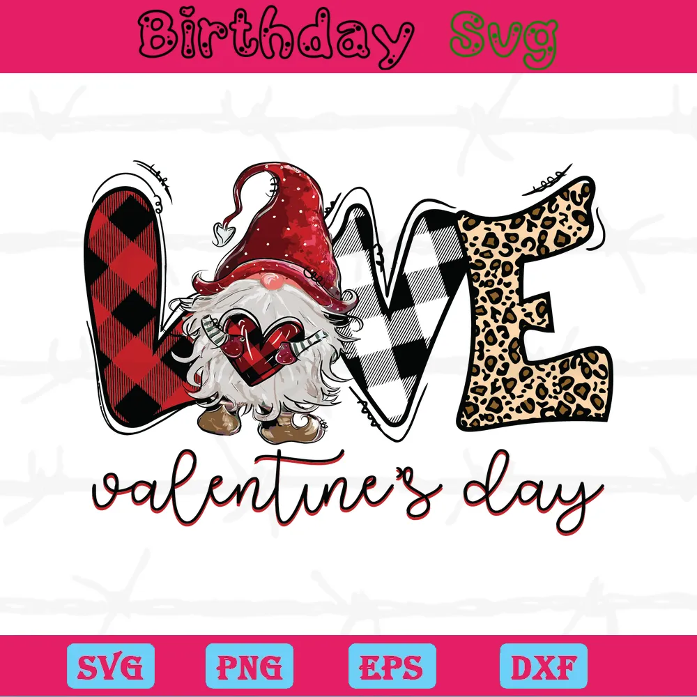 Love Valentine'S Day Gnome Clipart, High-Quality Svg Files