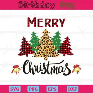 Merry Christmas Tree, Svg Png Dxf Eps Digital Files