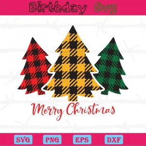 Mery Christmas Trees Clipart, Svg Png Dxf Eps