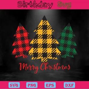 Mery Christmas Trees Clipart, Svg Png Dxf Eps Invert