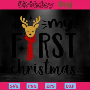 My First Christmas, Svg Files For Crafting And Diy Projects Invert