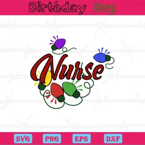 Nurse Christmas, Svg Png Dxf Eps Cricut Silhouette Invert