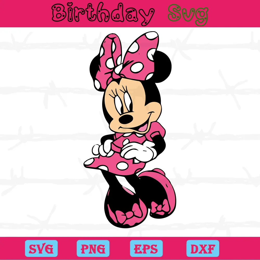 Pink Minnie Mouse, Svg Png Dxf Eps Digital Download