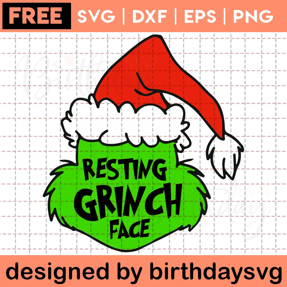 Resting Grinch Face Svg Free