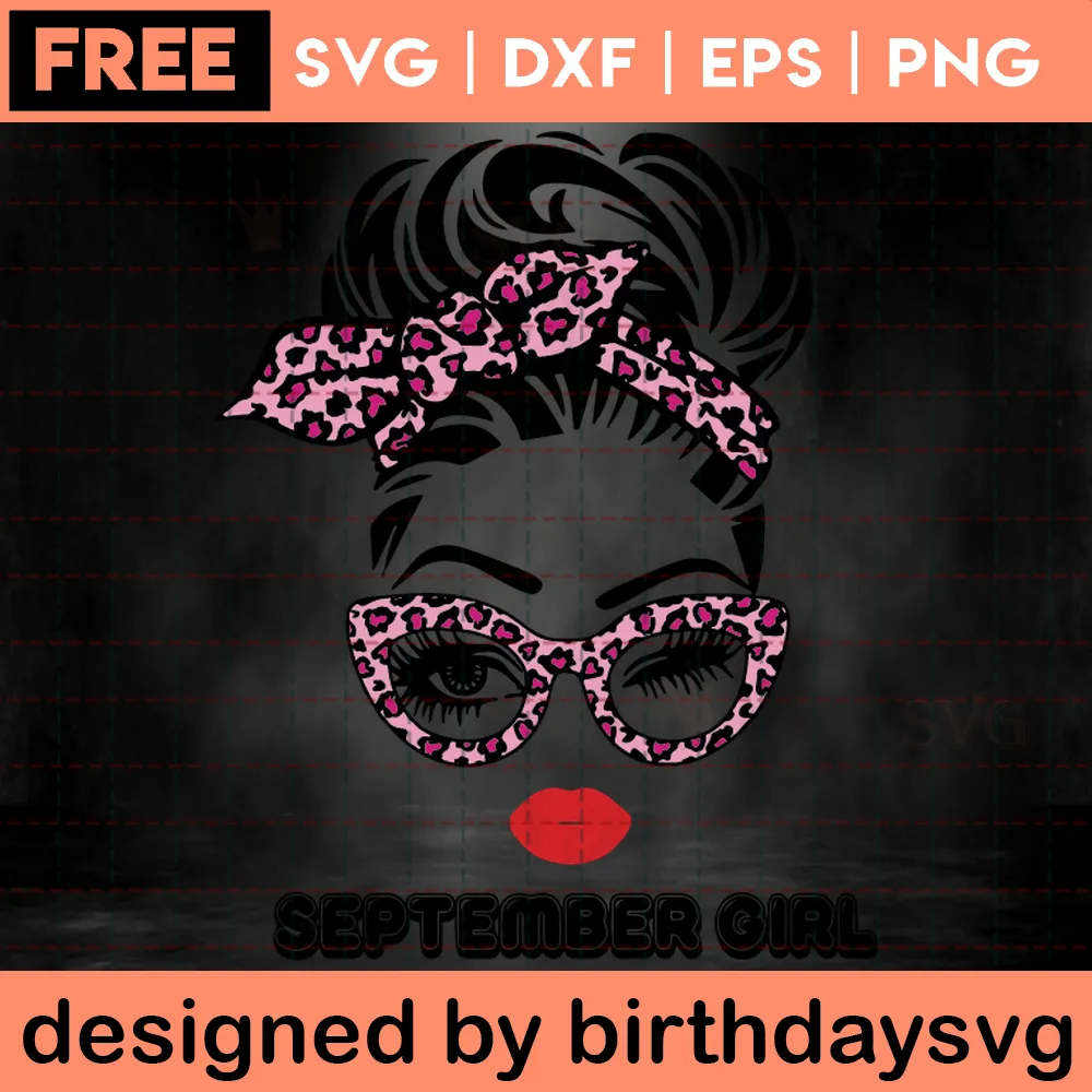 September Girl Happy Birthday Clipart Free Invert