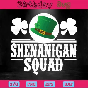 Shenanigan Squad St Patrick'S Day Hat Clipart, Vector Files