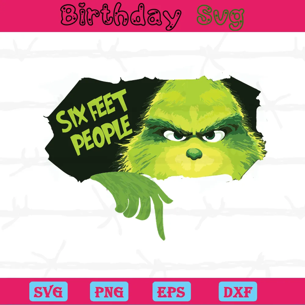 Six Feet People Grinch Face, Svg Png Dxf Eps Cricut Files