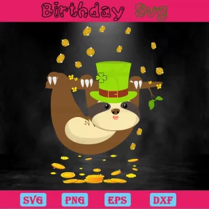 Sloth Funny St Patricks Day, Svg Files For Crafting And Diy Projects Invert