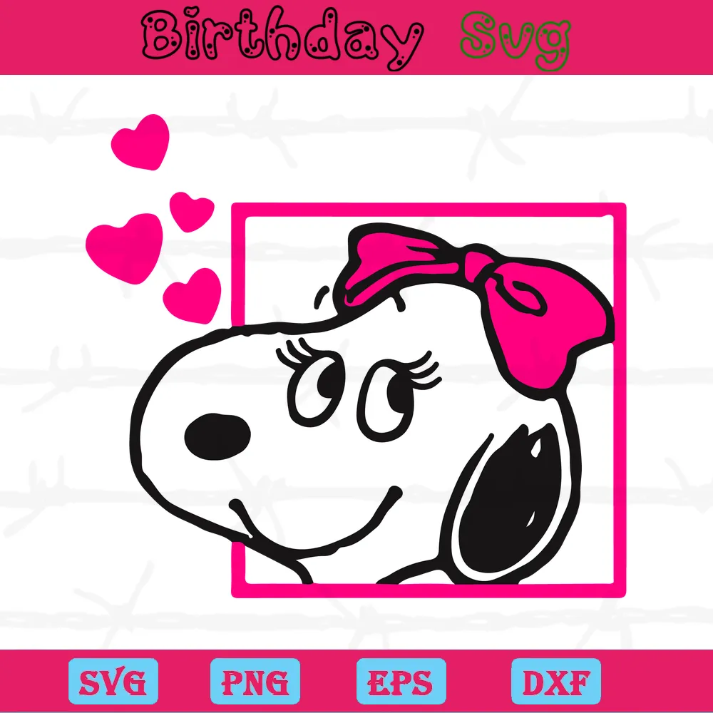 Snoopy Valentines Day Clipart, Vector Illustrations Invert