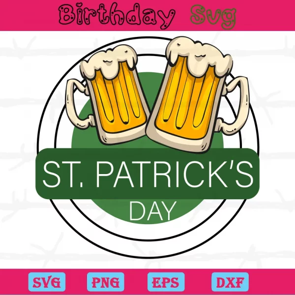 St Patricks Day Beer Clipart, Svg Png Dxf Eps Cricut Silhouette