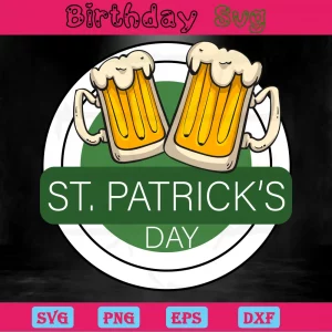 St Patricks Day Beer Clipart, Svg Png Dxf Eps Cricut Silhouette Invert