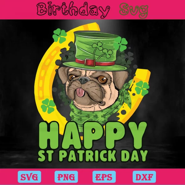 St Patrick'S Day Dog Clipart, Scalable Vector Graphics Invert