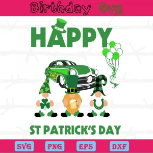 St Patrick'S Day Gnome Clipart, Svg Png Dxf Eps Cricut Files