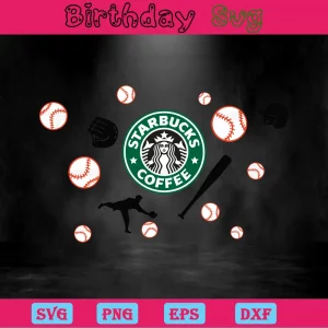 Starbucks Baseball, Svg Png Dxf Eps Cricut Invert