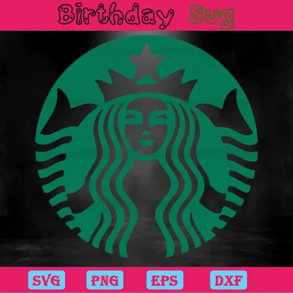 Starbucks Logo, Svg Png Dxf Eps Cricut Silhouette Invert