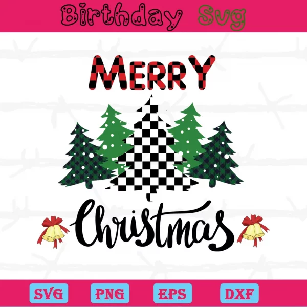 Transparent Background Merry Christmas Clipart, Digital Files