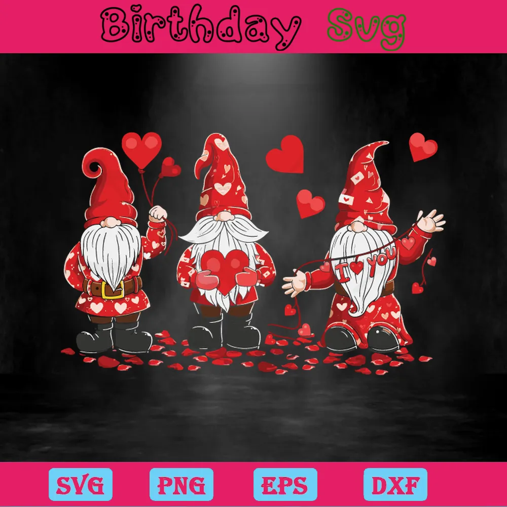 Valentines Gnomes Clipart, The Best Digital Svg Designs For Cricut Invert