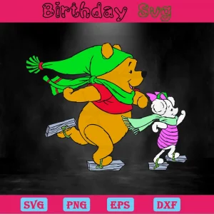 Winnie The Pooh And Piglet Clipart, Svg Png Dxf Eps Cricut Files Invert