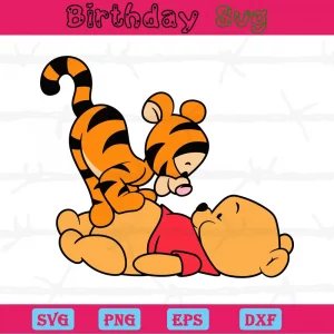 Winnie The Pooh And Tigger Clipart, Svg Png Dxf Eps