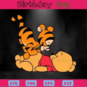 Winnie The Pooh And Tigger Clipart, Svg Png Dxf Eps Invert