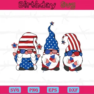 4Th Of July Gnomes Clipart, Svg Files For Crafting And Diy Projects
