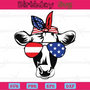 America Cow 4Th Of July Images Clipart, Cutting File Svg