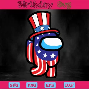 Among Us Clipart Of July 4Th, Svg Png Dxf Eps Designs Download Invert